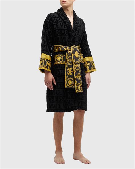 mens versace robes|versace unisex barocco sleeve robe.